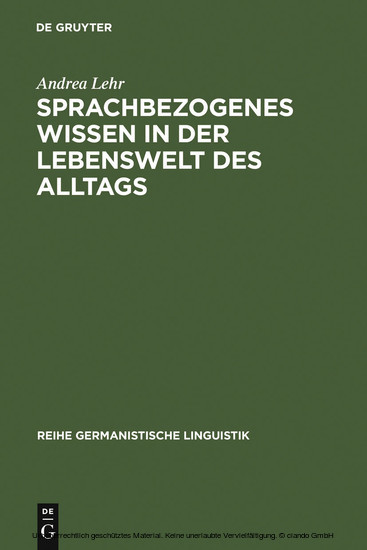 Sprachbezogenes Wissen in der Lebenswelt des Alltags main product photo