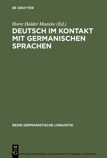 Deutsch im Kontakt mit germanischen Sprachen main product photo
