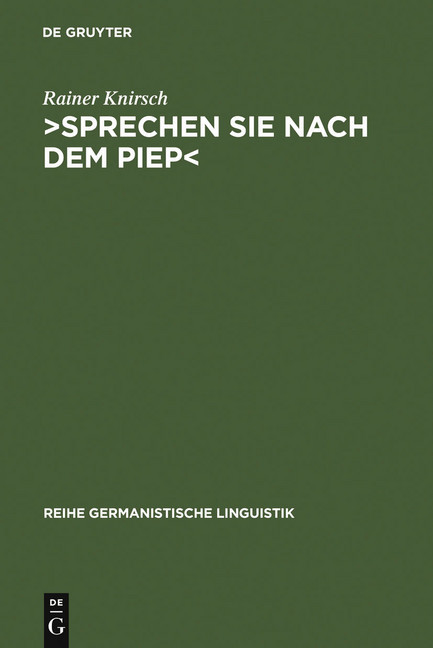 ¿Sprechen Sie nach dem Piep main product photo