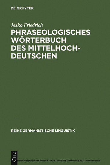 Phraseologisches Wörterbuch des Mittelhochdeutschen main product photo