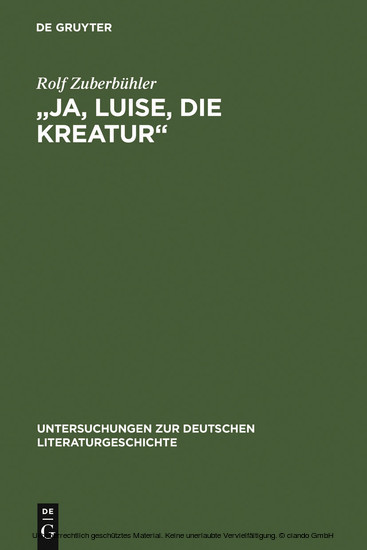 'Ja, Luise, die Kreatur' main product photo