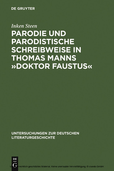 Parodie und parodistische Schreibweise in Thomas Manns "Doktor Faustus" main product photo