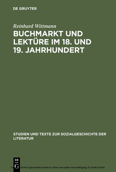 Buchmarkt und Lektüre im 18. und 19. Jahrhundert main product photo