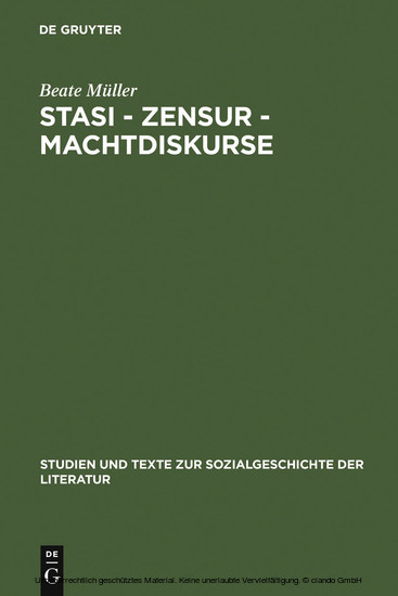 Stasi - Zensur - Machtdiskurse main product photo
