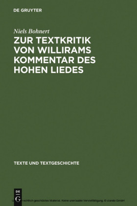 Zur Textkritik von Willirams Kommentar des Hohen Liedes