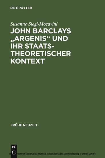 John Barclays 'Argenis' und ihr staatstheoretischer Kontext main product photo