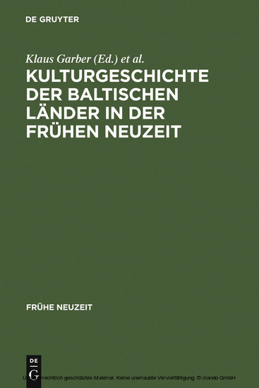Kulturgeschichte der baltischen Länder in der Frühen Neuzeit main product photo