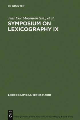 Symposium on Lexicography IX