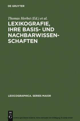 Lexikografie, ihre Basis- und Nachbarwissenschaften