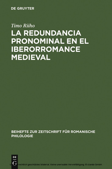 La redundancia pronominal en el iberorromance medieval main product photo