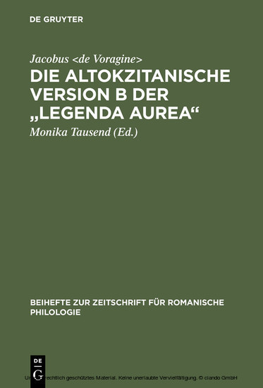 Die altokzitanische Version B der 'Legenda aurea' main product photo