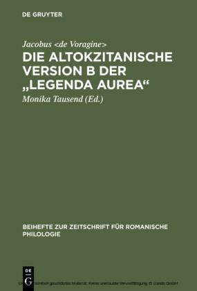 Die altokzitanische Version B der 'Legenda aurea'