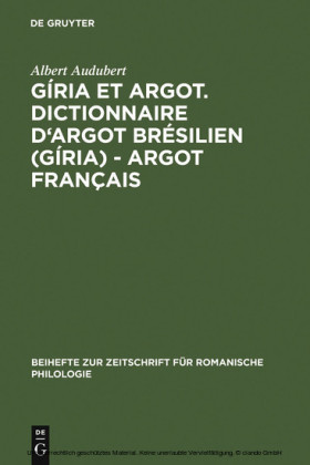 Gíria et Argot. Dictionnaire d'argot brésilien (gíria) - argot français