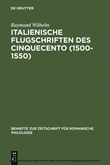 Italienische Flugschriften des Cinquecento (1500-1550) main product photo