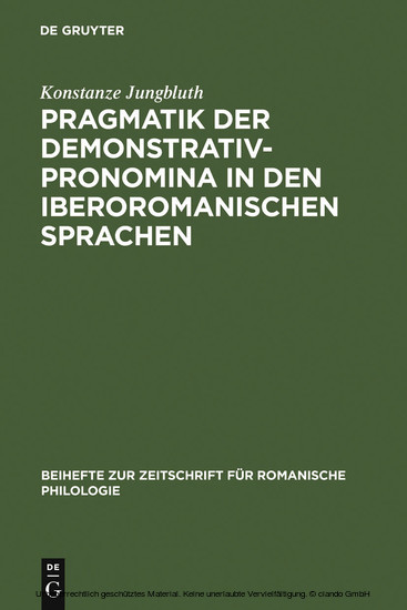 Pragmatik der Demonstrativpronomina in den iberoromanischen Sprachen main product photo