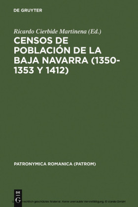 Censos de población de la Baja Navarra (1350-1353 y 1412)