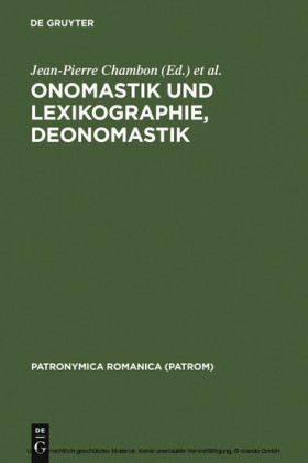 Onomastik und Lexikographie, Deonomastik