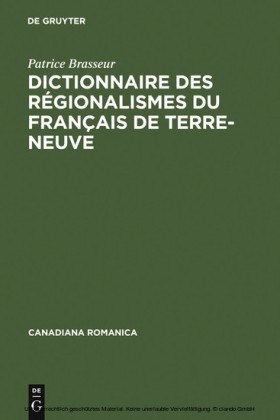 Dictionnaire des régionalismes du français de Terre-Neuve