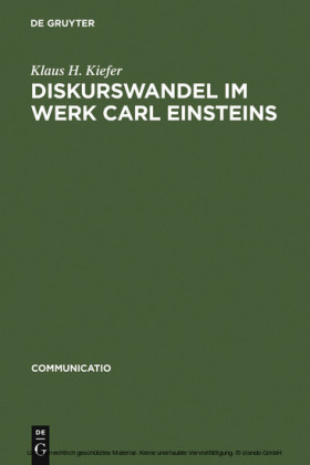 Diskurswandel im Werk Carl Einsteins