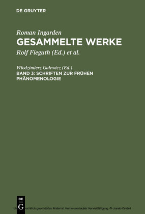 Schriften zur frühen Phänomenologie