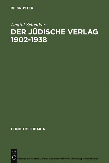Der Jüdische Verlag 1902-1938 main product photo