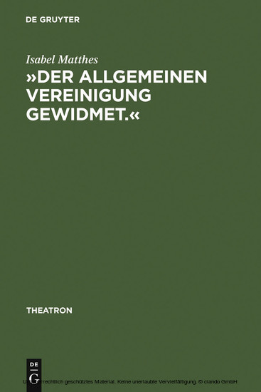 "Der allgemeinen Vereinigung gewidmet." main product photo