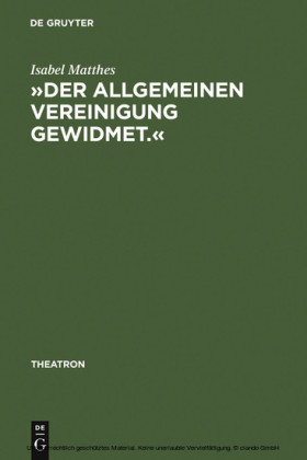 "Der allgemeinen Vereinigung gewidmet."