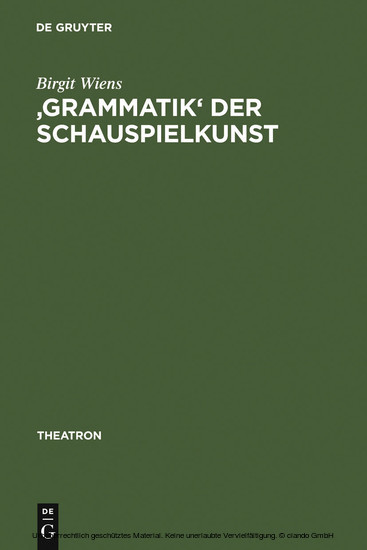 'Grammatik' der Schauspielkunst main product photo