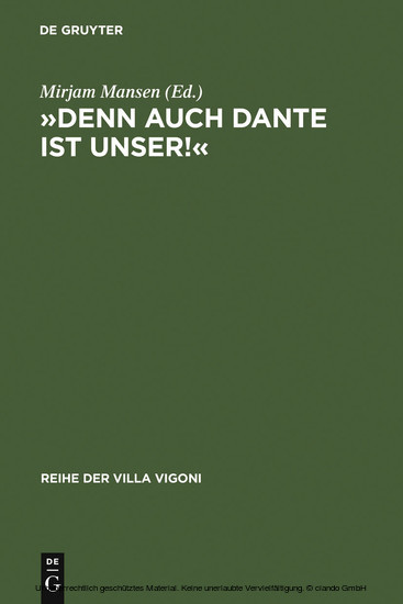"Denn auch Dante ist unser!" main product photo