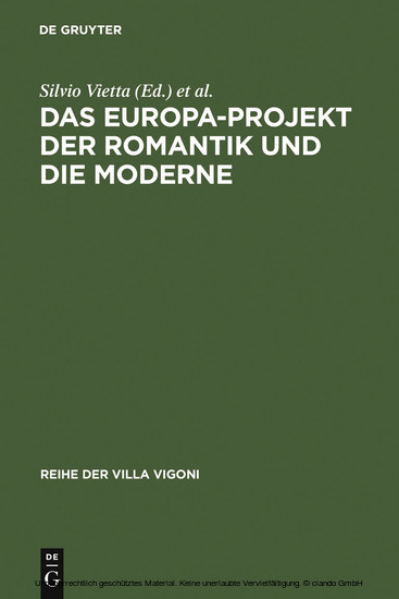 Das Europa-Projekt der Romantik und die Moderne main product photo