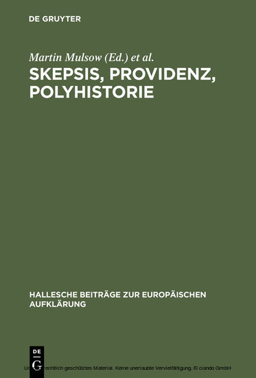 Skepsis, Providenz, Polyhistorie main product photo