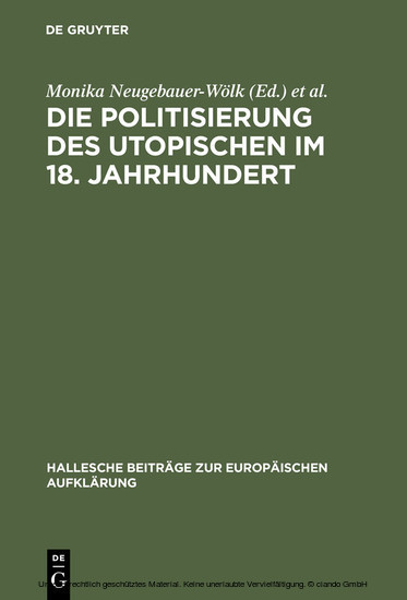 Die Politisierung des Utopischen im 18. Jahrhundert main product photo