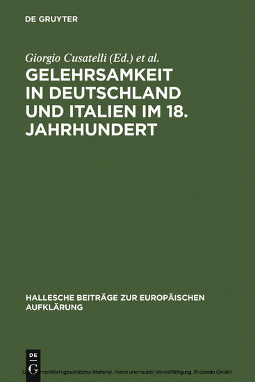 Gelehrsamkeit in Deutschland und Italien im 18. Jahrhundert main product photo