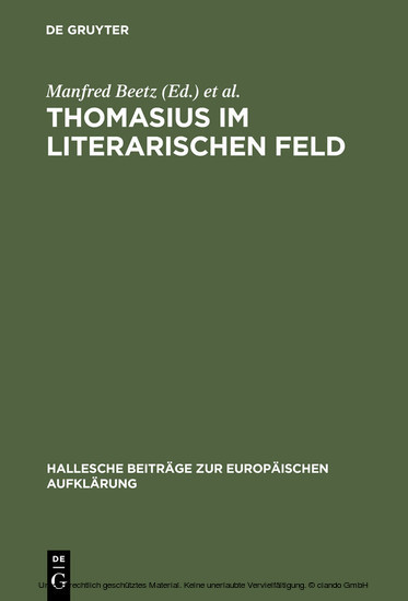 Thomasius im literarischen Feld main product photo