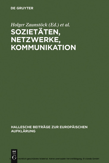 Sozietäten, Netzwerke, Kommunikation main product photo