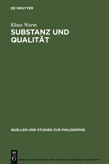Substanz und Qualität main product photo