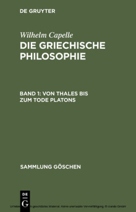Von Thales bis zum Tode Platons