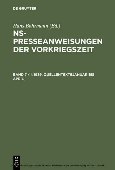 1939. Quellentexte Januar bis April. Quellentexte Mai bis August main product photo
