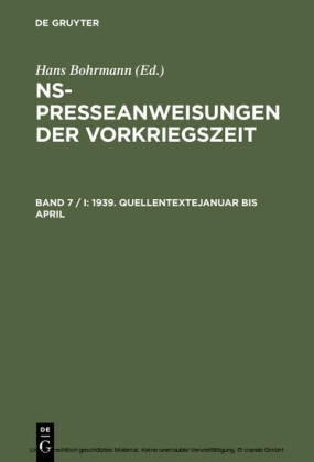 1939. Quellentexte Januar bis April. Quellentexte Mai bis August