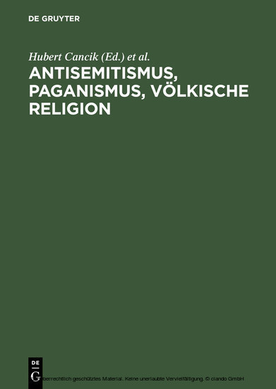 Antisemitismus, Paganismus, Völkische Religion / Anti-Semitism, Paganism, Voelkish Religion main product photo
