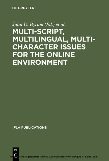 Multi-script, Multilingual, Multi-character Issues for the Online Environment main product photo