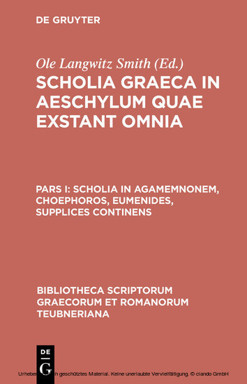Scholia in Agamemnonem, Choephoros, Eumenides, Supplices continens main product photo