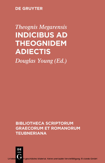 Indicibus ad Theognidem adiectis main product photo