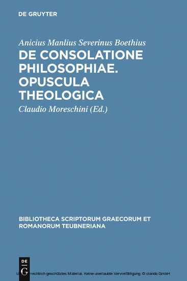 De consolatione philosophiae. Opuscula theologica main product photo