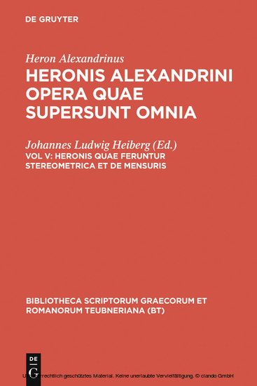 Heronis quae feruntur stereometrica et de mensuris main product photo
