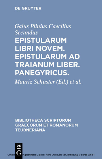 Epistularum libri novem. Epistularum ad Traianum liber. Panegyricus. main product photo