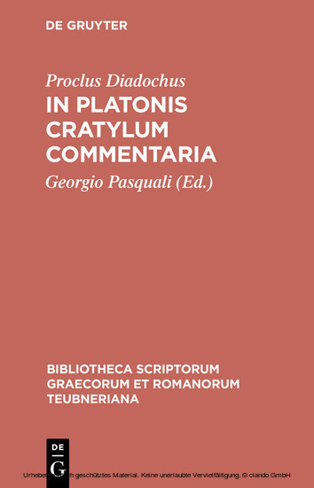 In Platonis Cratylum commentaria main product photo
