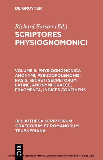 Physiognomonica anonymi, Pseudopolemonis, Rasis, Secreti secretorum Latine, anonymi Graece, fragmenta, indices continens main product photo