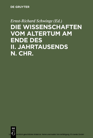 Die Wissenschaften vom Altertum am Ende des II. Jahrtausends n. Chr. main product photo