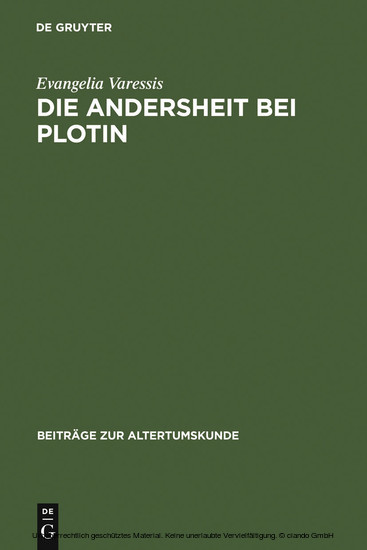 Die Andersheit bei Plotin main product photo
